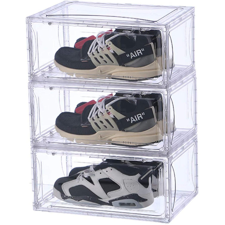 Rebrilliant 3 Pair Stackable Shoe Storage Box Wayfair